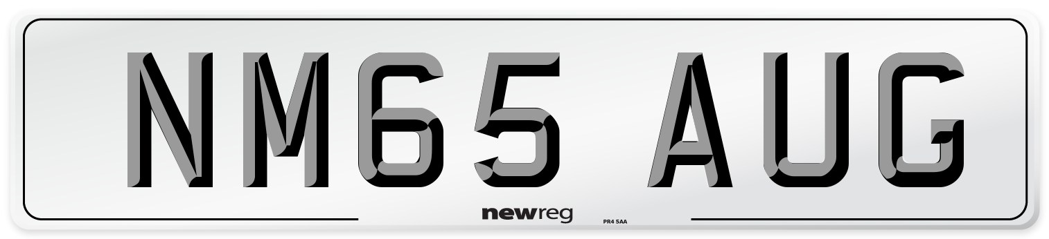 NM65 AUG Number Plate from New Reg